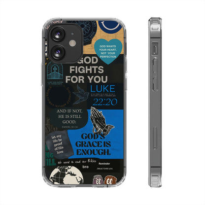 Inspirational Phone Case - Clear Impact-Resistant Cases, Motivational Gift, Bible Verse Design, Phone Accessory, Spiritual Decor - Christ First