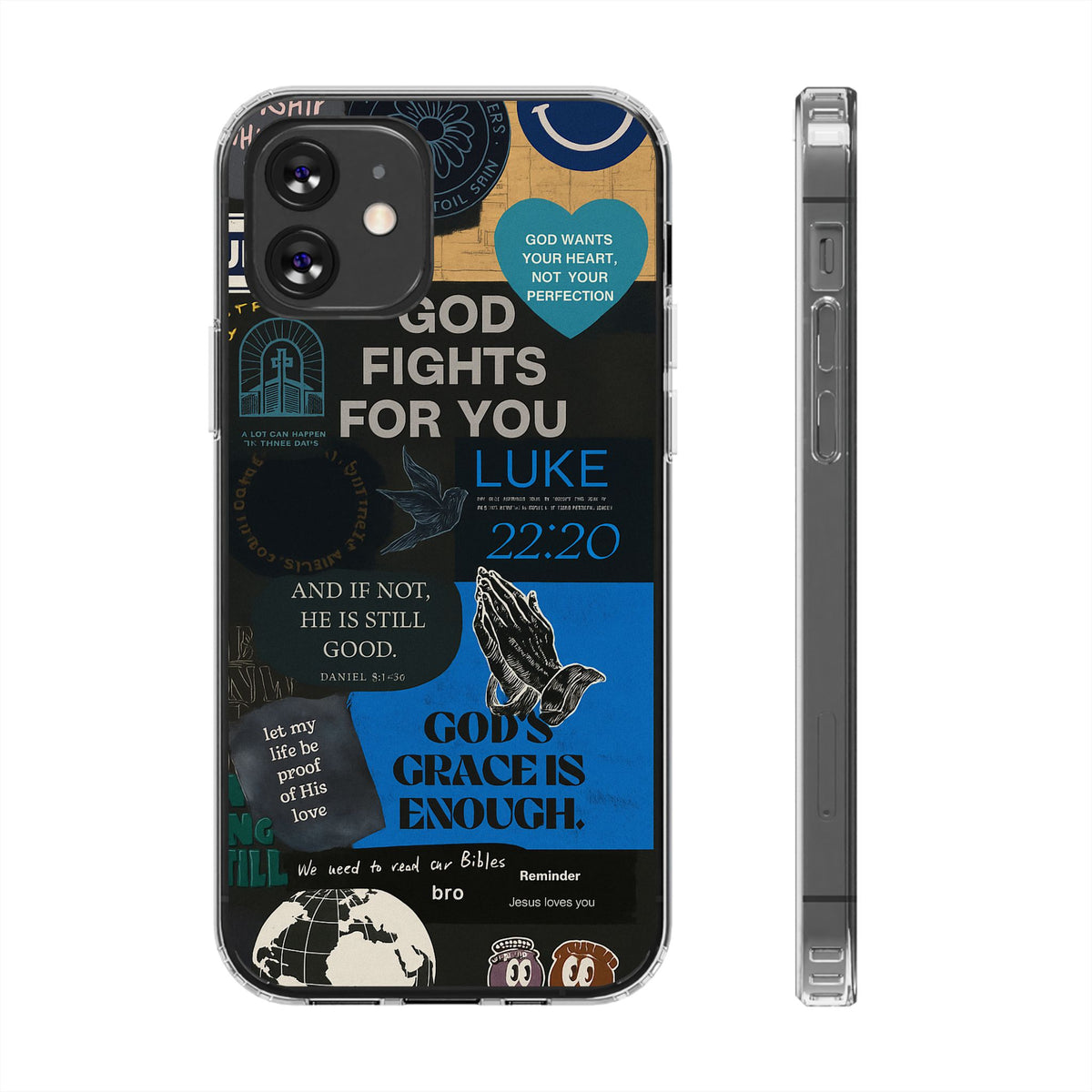 Inspirational Phone Case - Clear Impact-Resistant Cases, Motivational Gift, Bible Verse Design, Phone Accessory, Spiritual Decor - Christ First