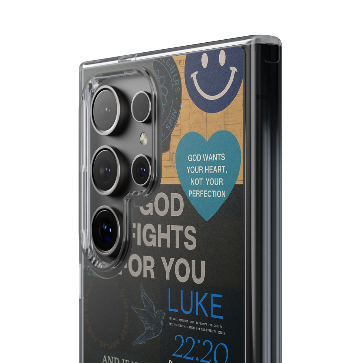 Inspirational Phone Case - Clear Impact-Resistant Cases, Motivational Gift, Bible Verse Design, Phone Accessory, Spiritual Decor - Christ First