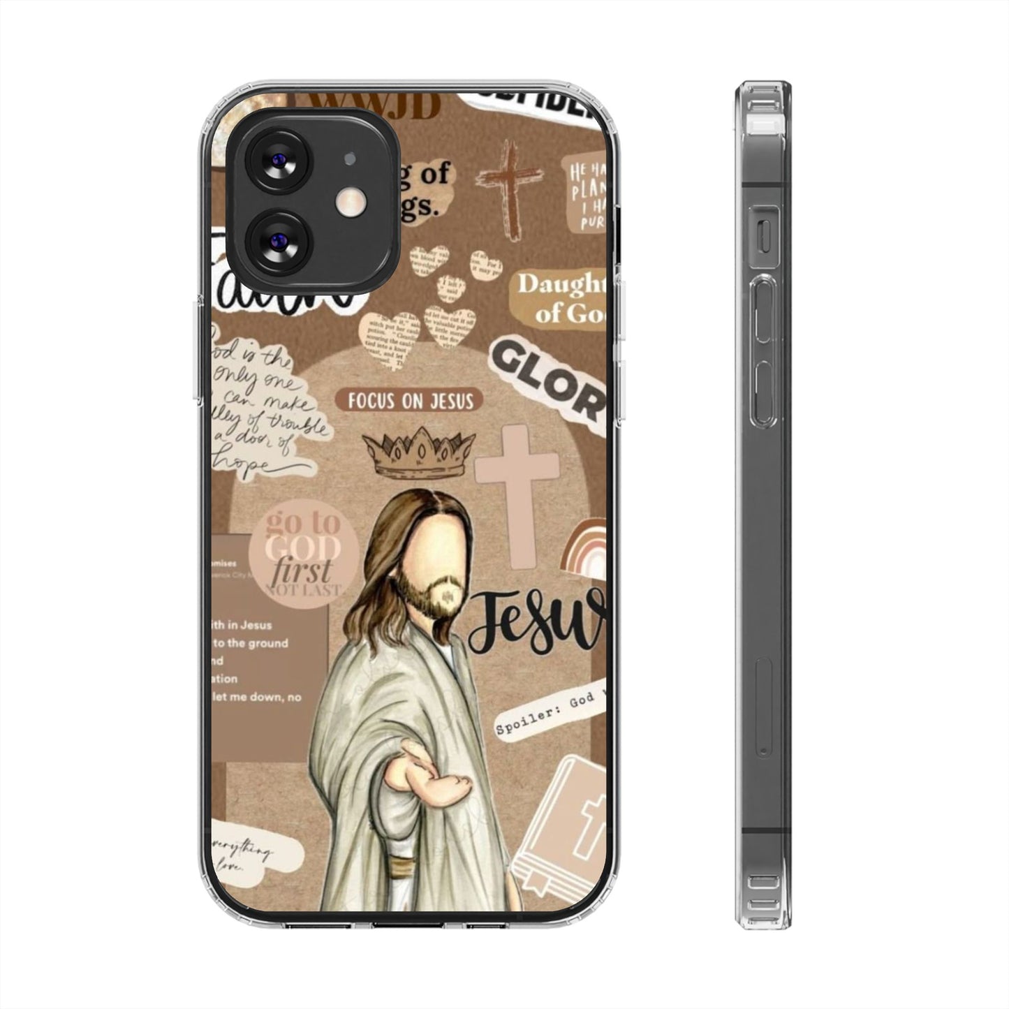 Faith-Inspired Clear Phone Case,